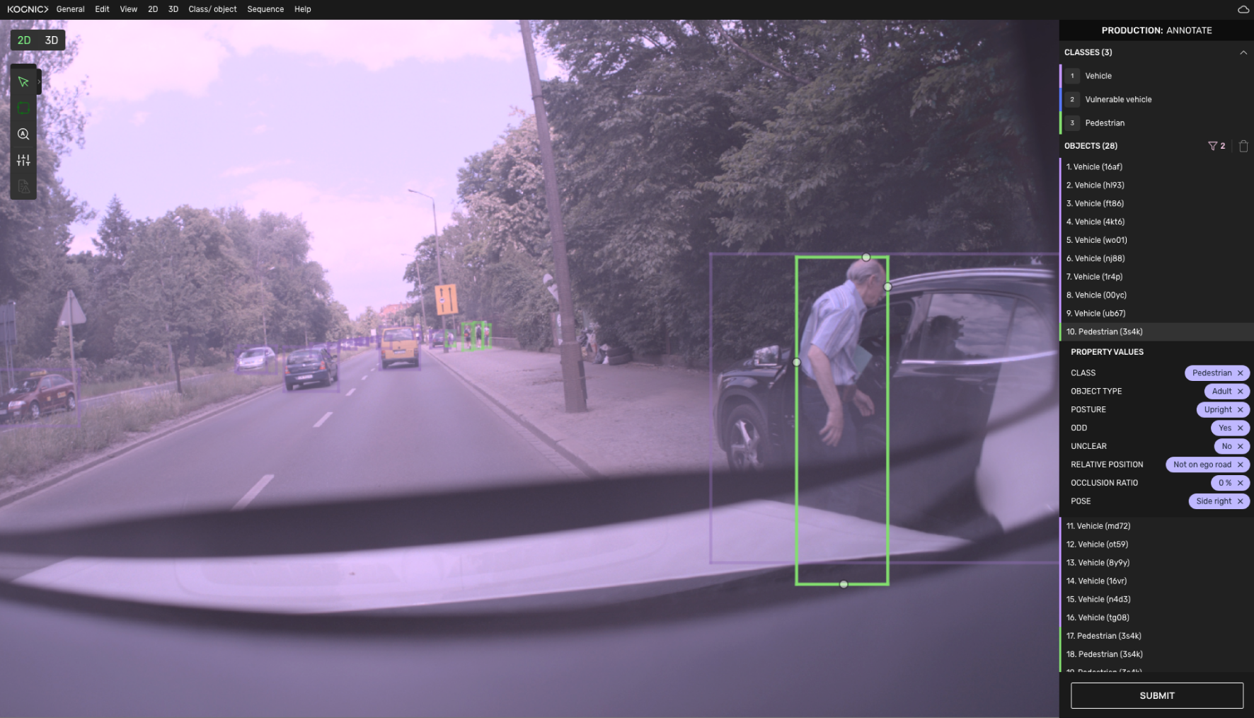 Screenshot of annotation from the Kognic platform