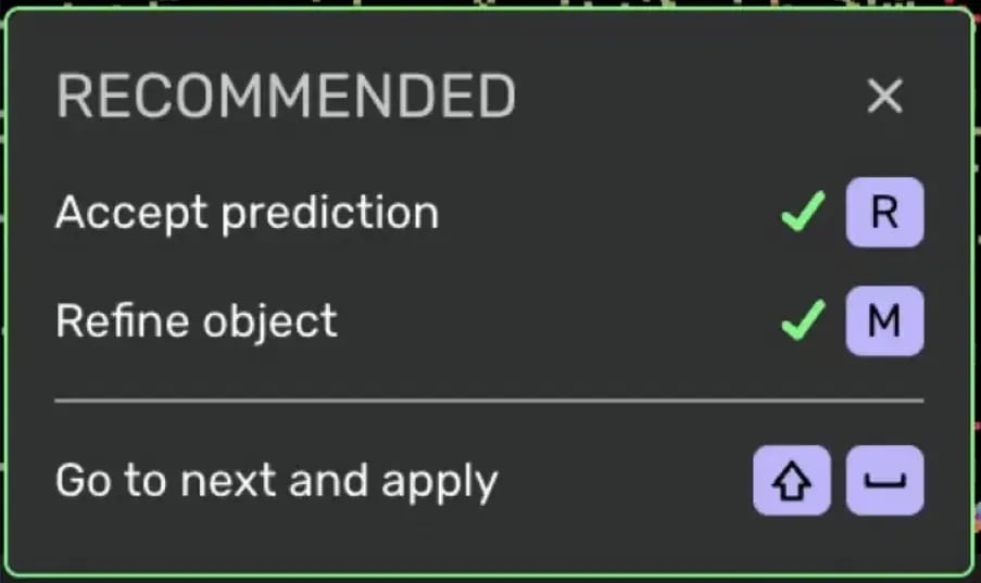 ActionAssist feature in Kognic showing recommendations on next steps