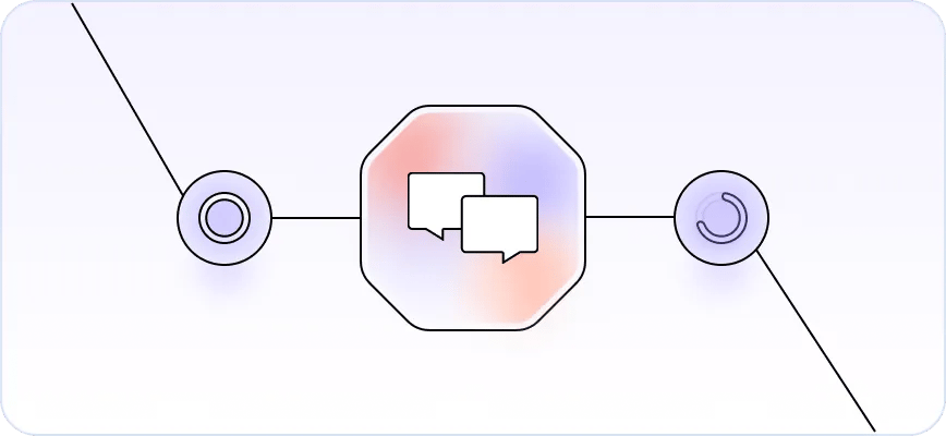 Abstract illustration representing human-in-the-loop feedback and collaboration
