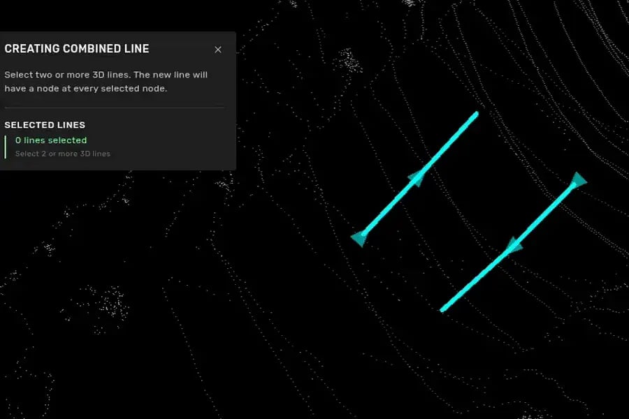 Kognic combined line 3D lane annotation in drawing tool