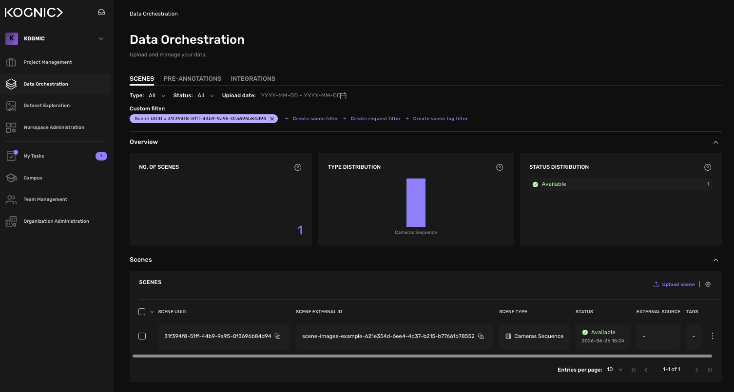 Kognic omnibar searching pre-labels and scenes from anywhere in the platform